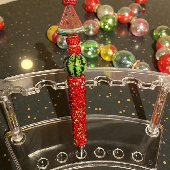 Watermelon Beaded Rhinestone Pen - Picture 1 of 6